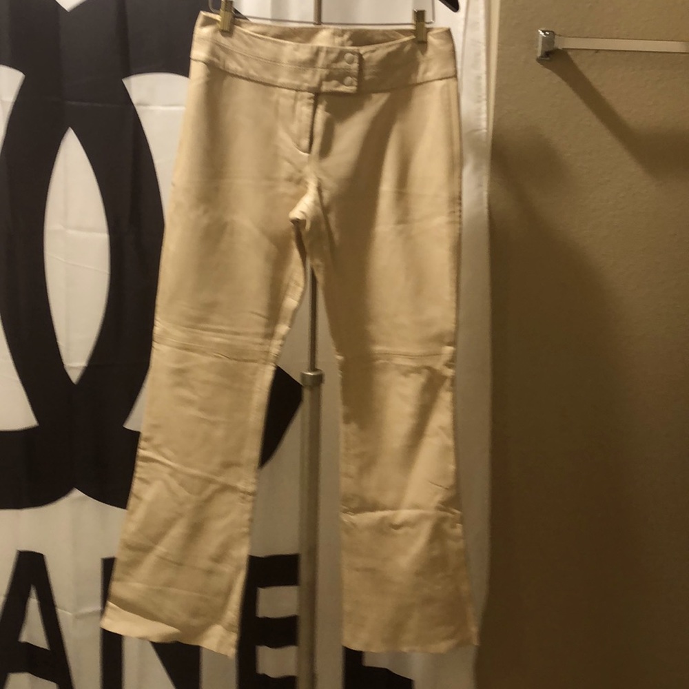 Cach’e Leather Pants!! Size 8 Tan